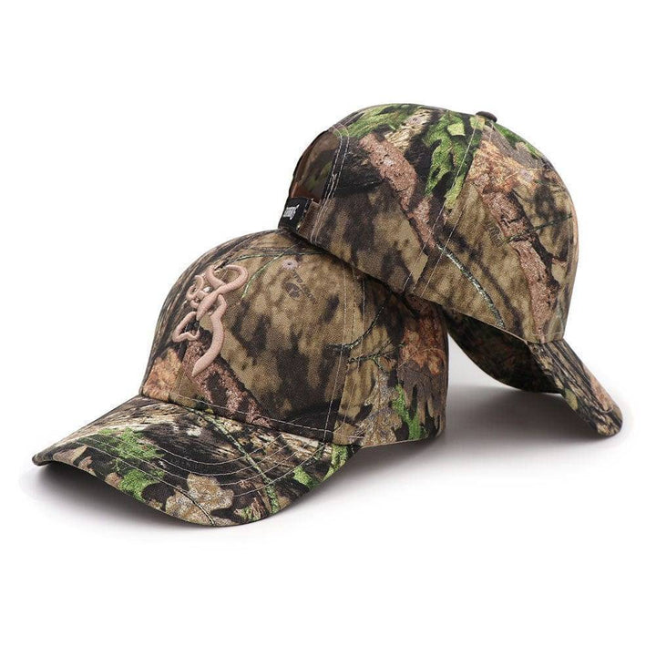Durable tactical camouflage hat for men, designed for fishing and rugged outdoor use.