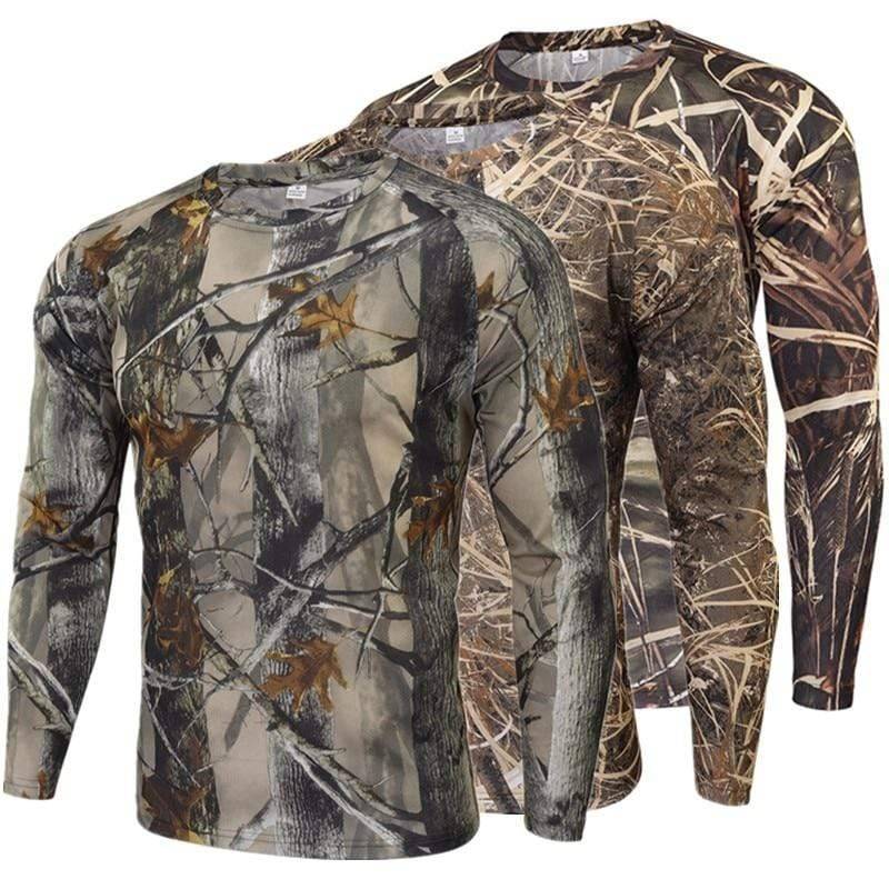 Men's tactical camouflage long sleeve combat shirt for hiking & outdoor activities