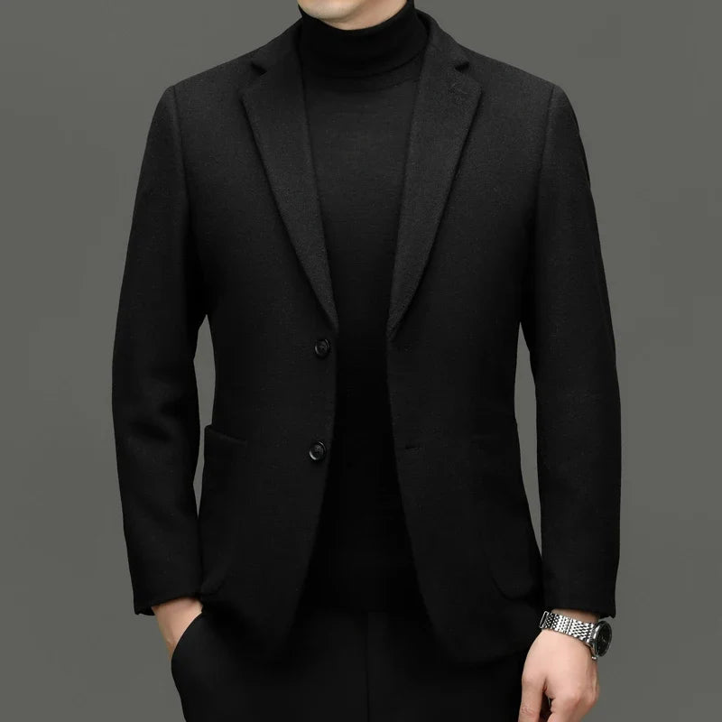 Stylish men's tailored fit jacket, perfect for smart casual or formal occasions. Enhances any men's fashion look.