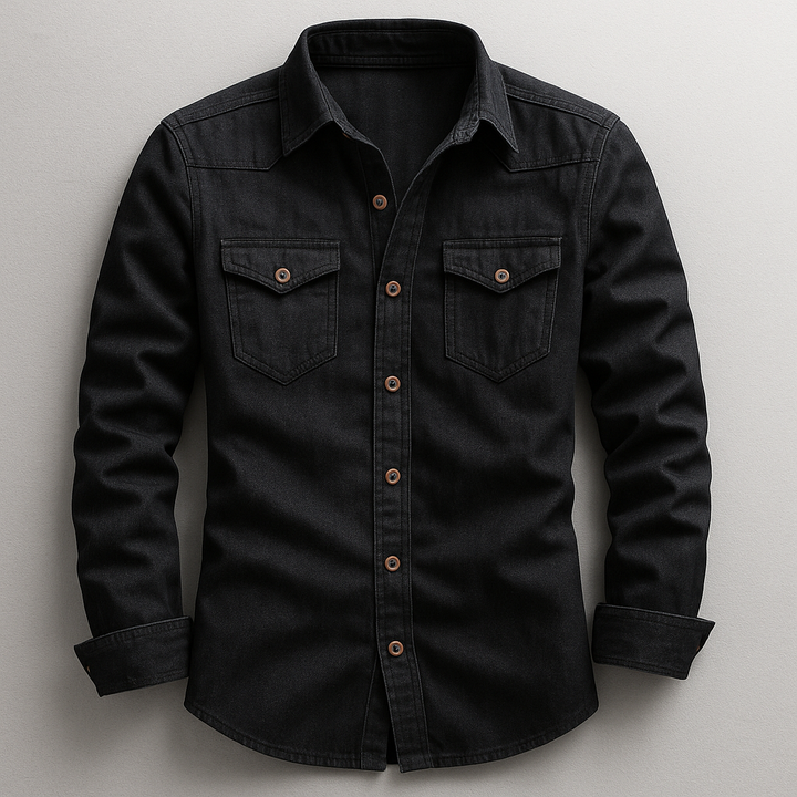 Stylish men's tailored fit long sleeve button-up shirt. Casual comfort for everyday and smart casual looks.