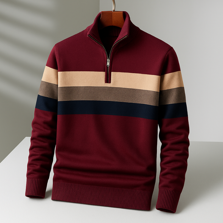 Comfortable men's long-sleeve quarter-zip pullover, featuring a tailored design for versatile casual wear.