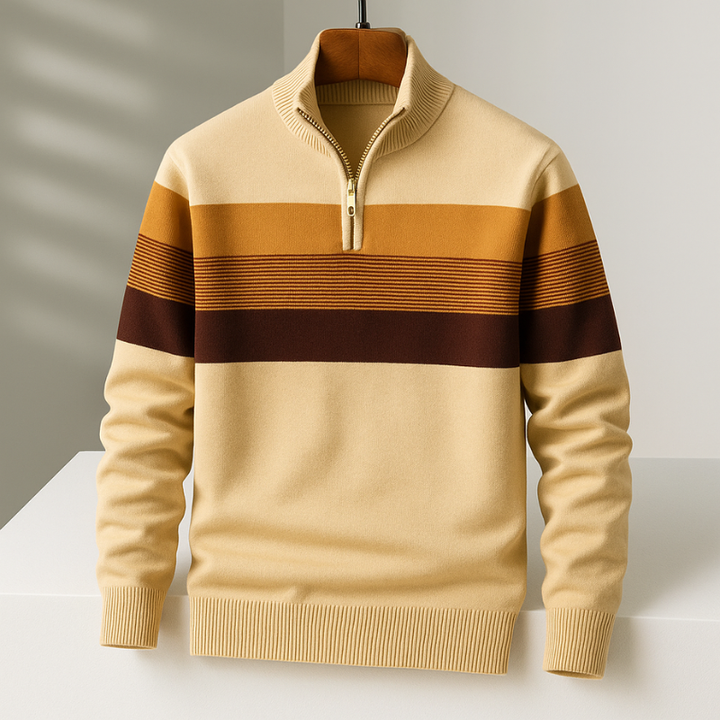 Versatile men's tailored quarter-zip pullover, great for casual outings, office, or everyday comfort.