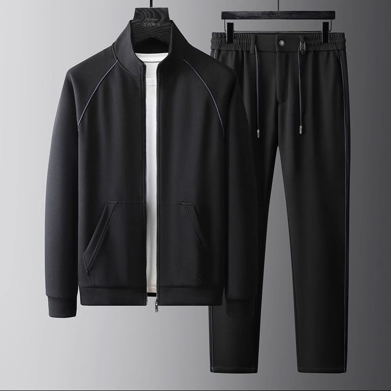 Men's tailored tracksuit set. Modern comfortwear for stylish everyday & athleisure. Co-ord two-piece.