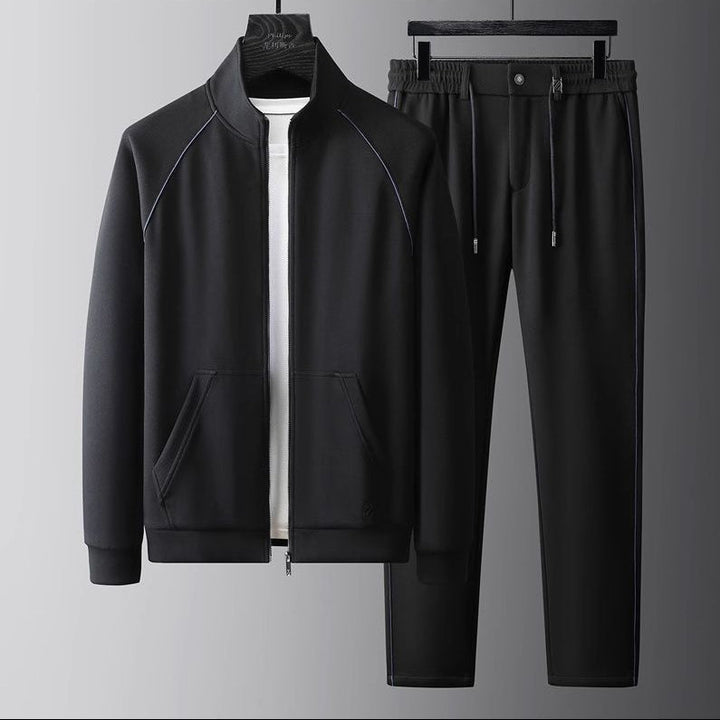 Men's tailored tracksuit set. Modern comfortwear for stylish everyday & athleisure. Co-ord two-piece.