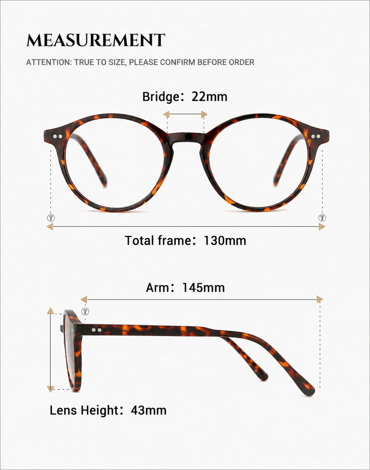 Front view of Men's Tavero round blue light filtering glasses. Durable acetate frame offers stylish eye care.