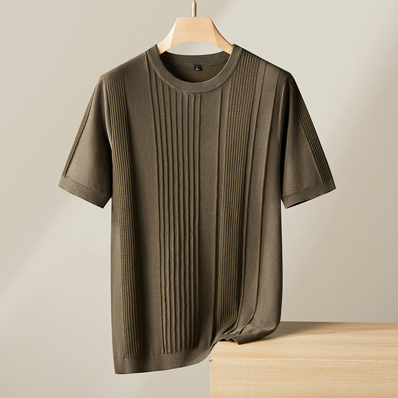 Versatile men's knit shirt with a crewneck design, ideal for casual fashion & everyday comfort.