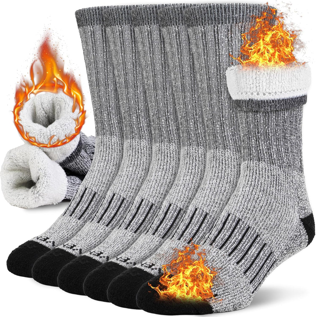 Men's multi-pack thermal wool socks, Oliver. Warm, neutral colors for winter & cold weather.