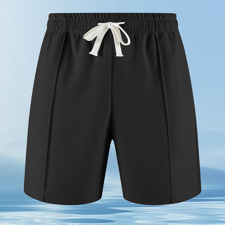 Versatile men's Piqué two-piece set for loungewear or casual outings, featuring a quarter-zip & shorts.