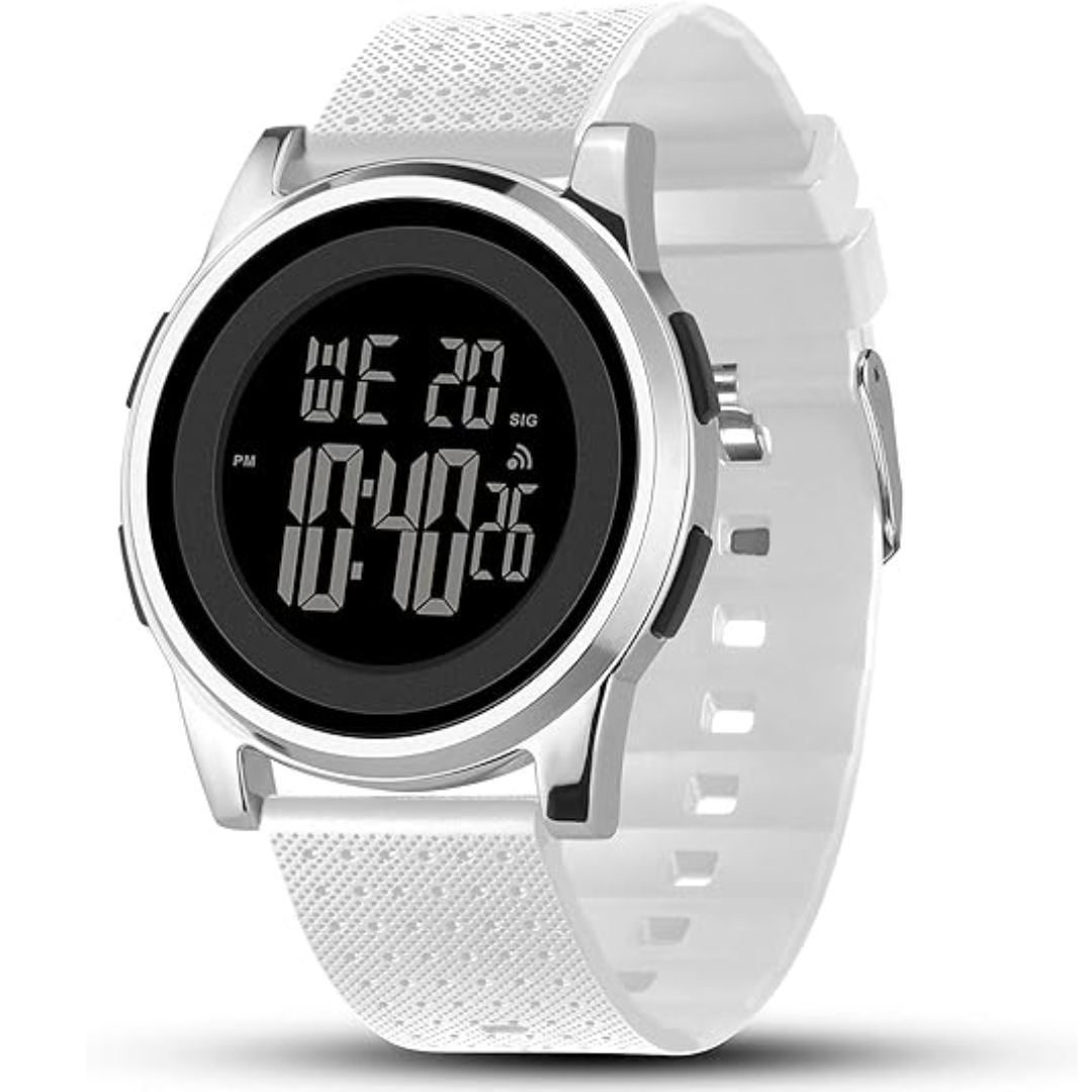 Men's ultra-slim digital sports watch with chronograph, perfect for active lifestyles.