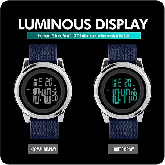 Men's ultra-slim digital watch for active individuals, featuring a reliable chronograph.