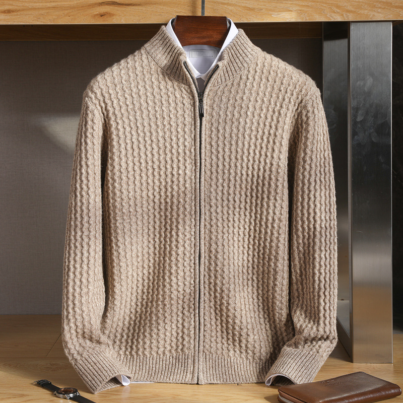Cozy men's gray premium long-sleeve sweater, an ultra-soft pullover for comfortable, sophisticated casual elegance.