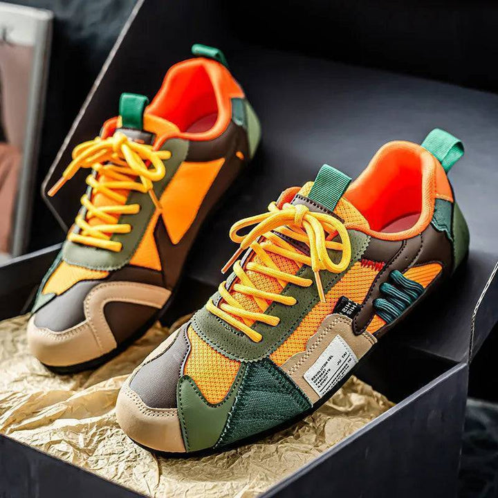 Men's Urban Street Sneakers, breathable casual fashion shoes with patchwork design