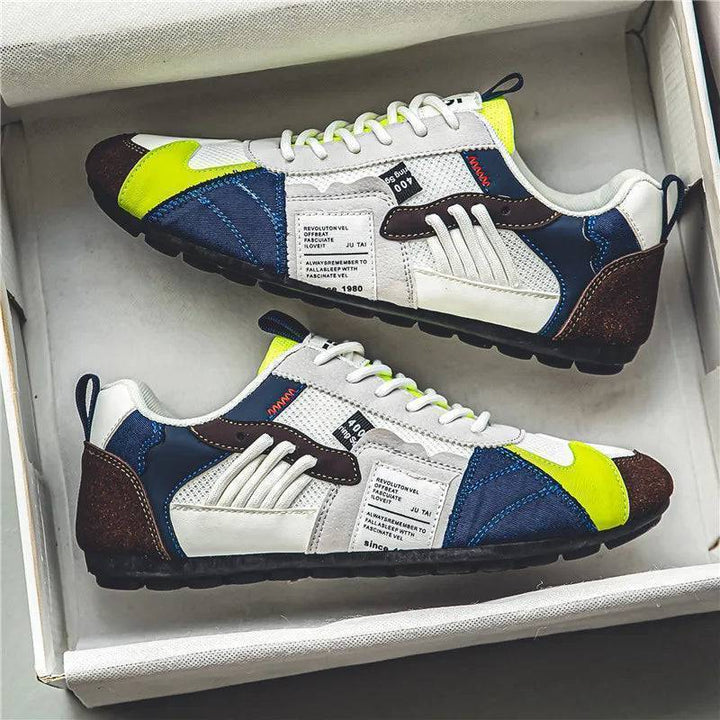Men's casual sneakers, close up of breathable material and comfortable sole