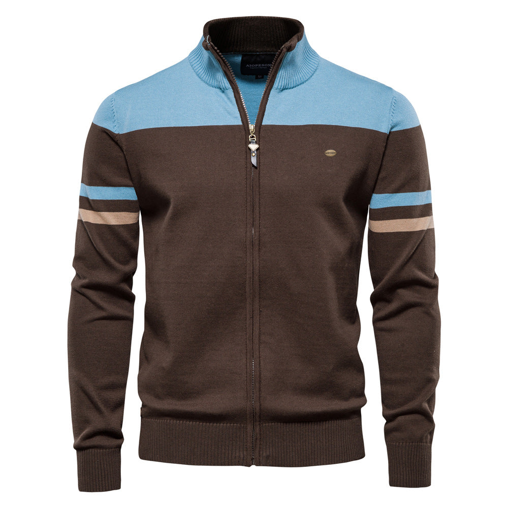 Everyday men's full-zip cardigan: Verona colorblock sweater, lightweight & easy for layering.