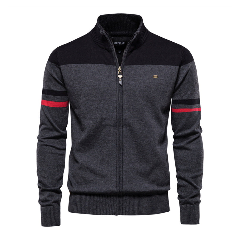 Men's Verona colorblock full-zip sweater. A comfortable, lightweight cardigan for stylish layering.
