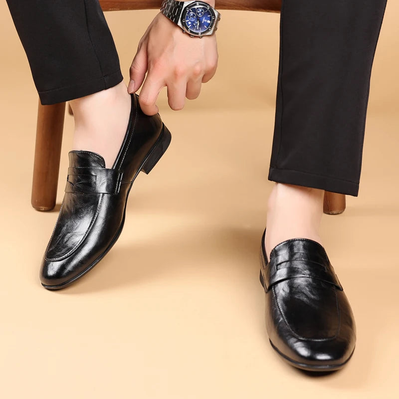 Sleek Verona men's slip-on loafers, ideal footwear for a polished, smart casual or formal men's look.