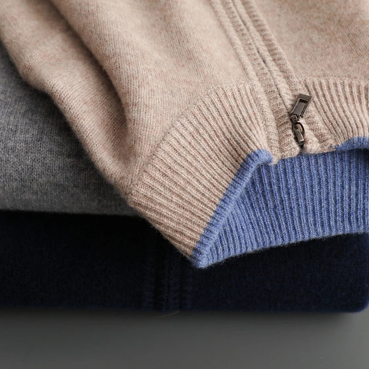 Stylish men's versatile layering full-zip cardigan jacket. Ideal for fall & winter casual outfits.