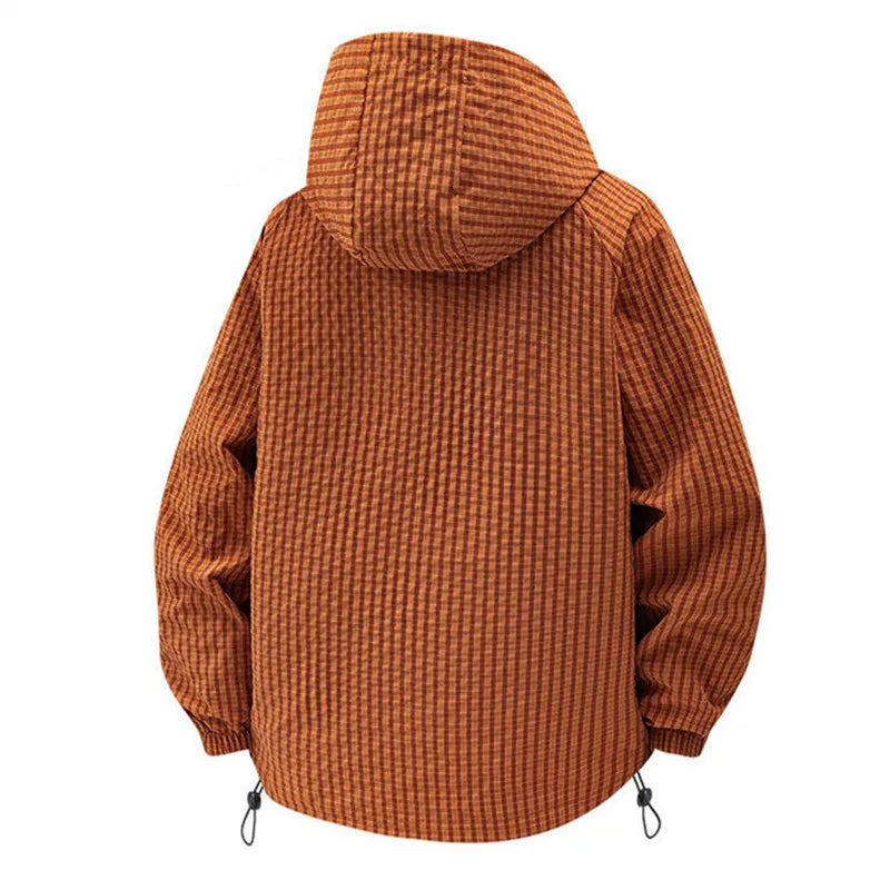 Stylish men's travel jacket with multi-pockets, lightweight design, perfect for urban exploration.