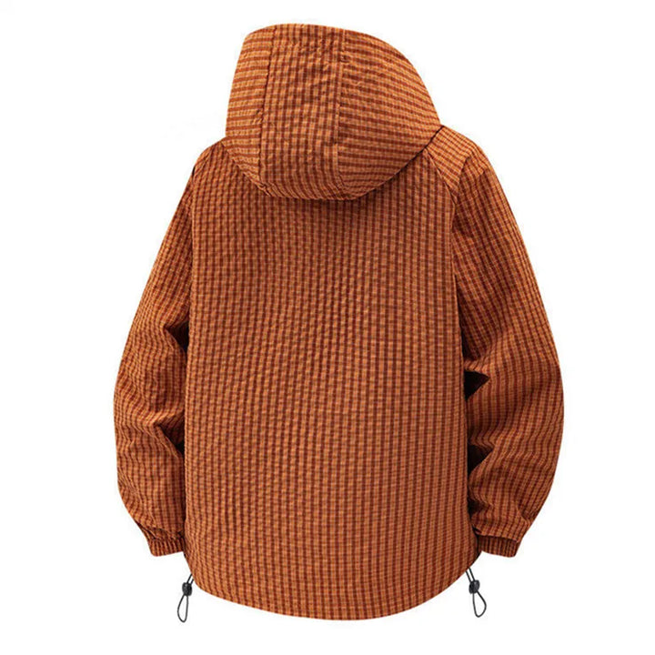 Stylish men's travel jacket with multi-pockets, lightweight design, perfect for urban exploration.