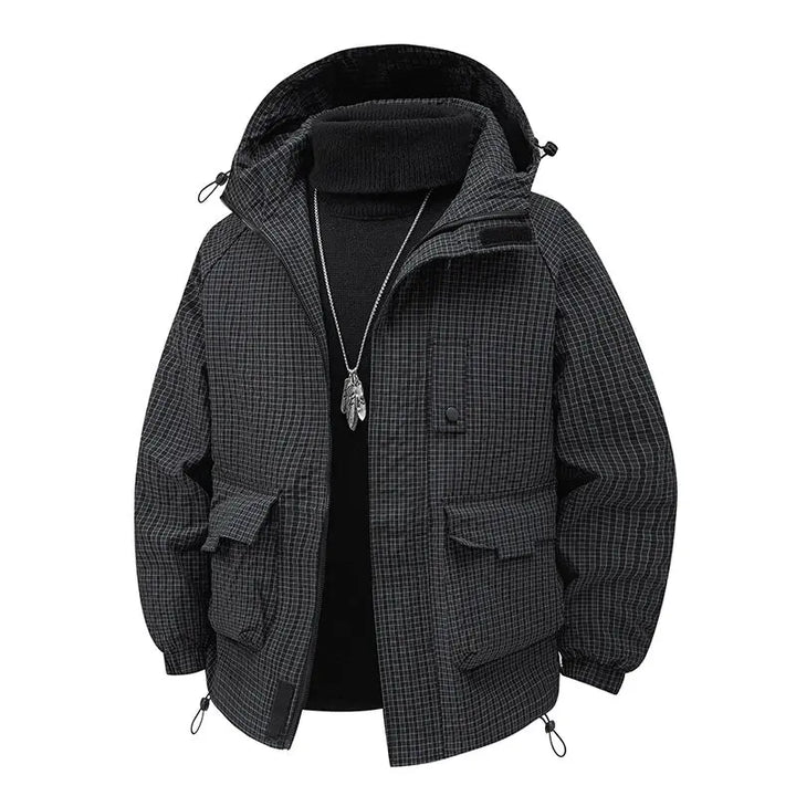 Protective men's outerwear, all-weather jacket for reliable comfort in urban and outdoor settings.