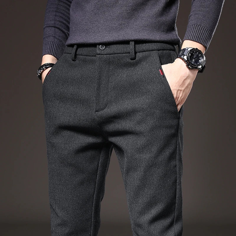 Men's versatile slim fit stretch trousers for everyday comfort and style.