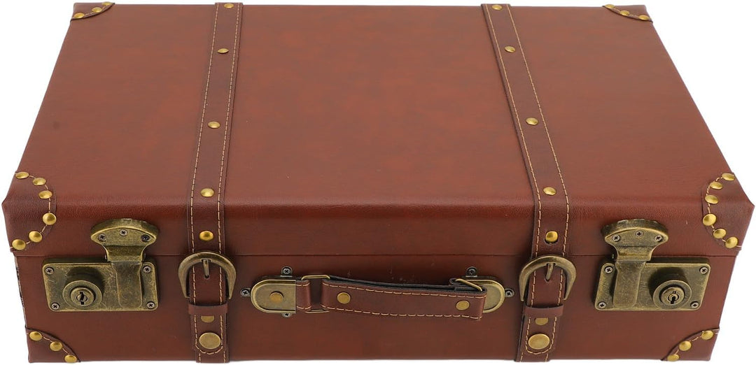 Compact men's heritage brown leather carry-on case. Secure vintage overnight travel bag for journeys.