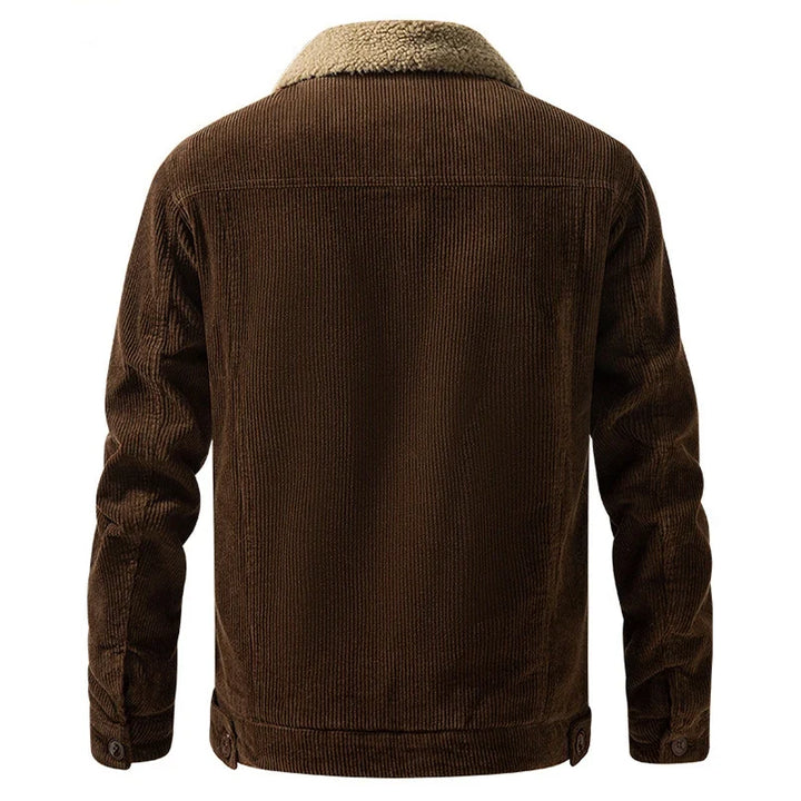 Men's collared warm jacket, essential winter outerwear designed for casual style and comfort.