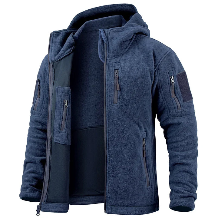 Durable men's warm utility jacket, perfect for winter hiking, camping, and cold outdoor adventures.
