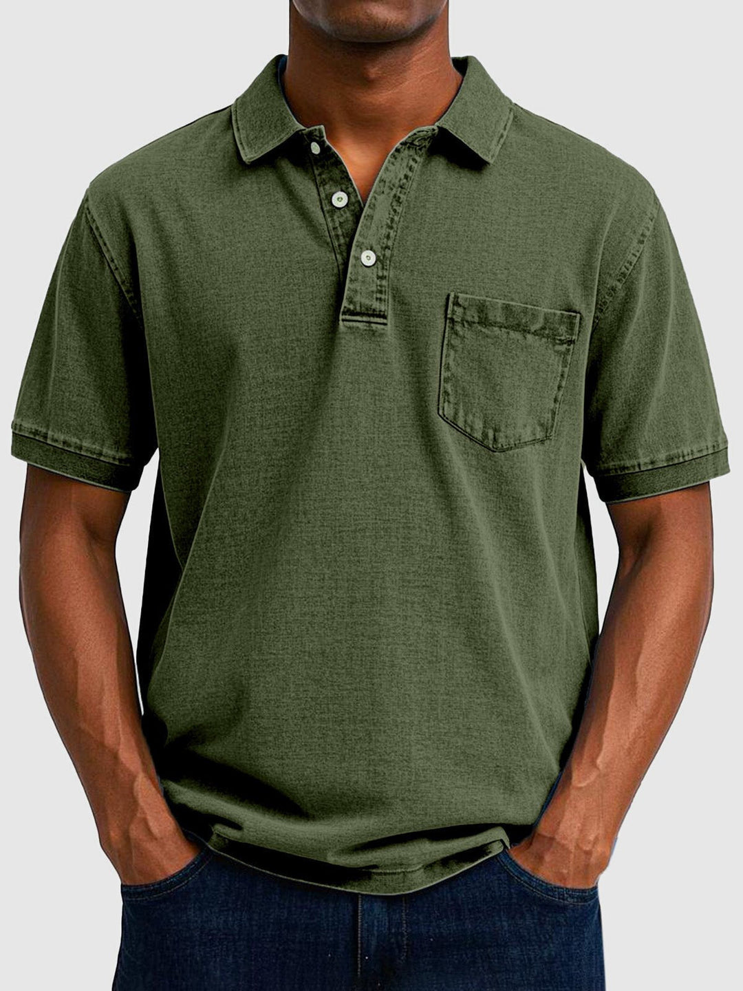 Men's classic washed polo shirt, an essential casual top for a stylish and comfortable everyday look.