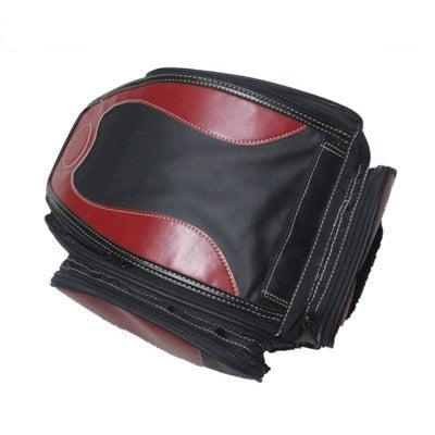 Expandable water-resistant motorcycle tail bag for travel & daily bike luggage on sport/dirt bikes.