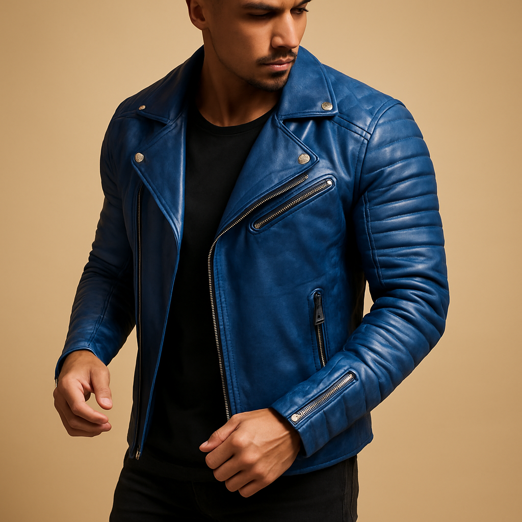 Versatile men's waterproof biker jacket for all seasons. Stylish & protective outerwear for motorcycle enthusiasts.