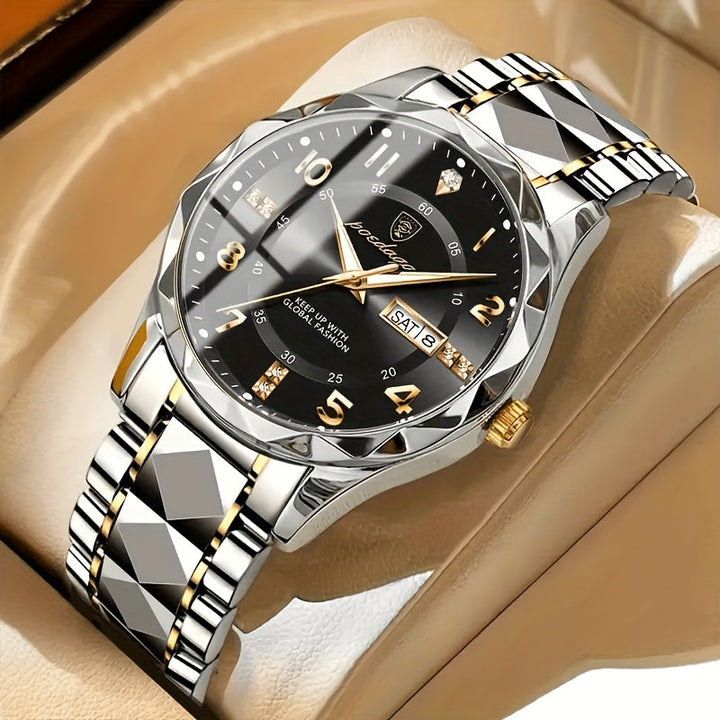 Submerged men's waterproof digital watch, showcasing durability & water resistance for swimming & outdoor sports.
