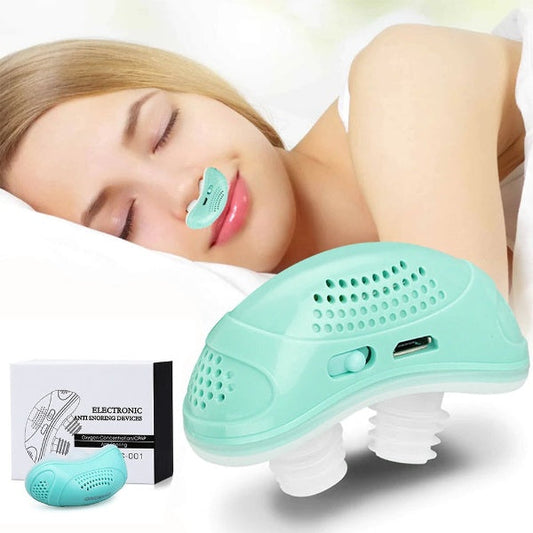 "Micro CPAP da viaggio verde chiaro, compatto e discreto, per una terapia antirussamento silenziosa ed efficace."