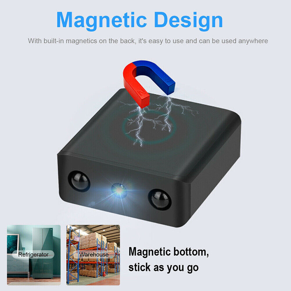 "Microcamera HD WiFi, design compatto, visione notturna, grandangolo, controllo remoto, sicurezza casa/ufficio."