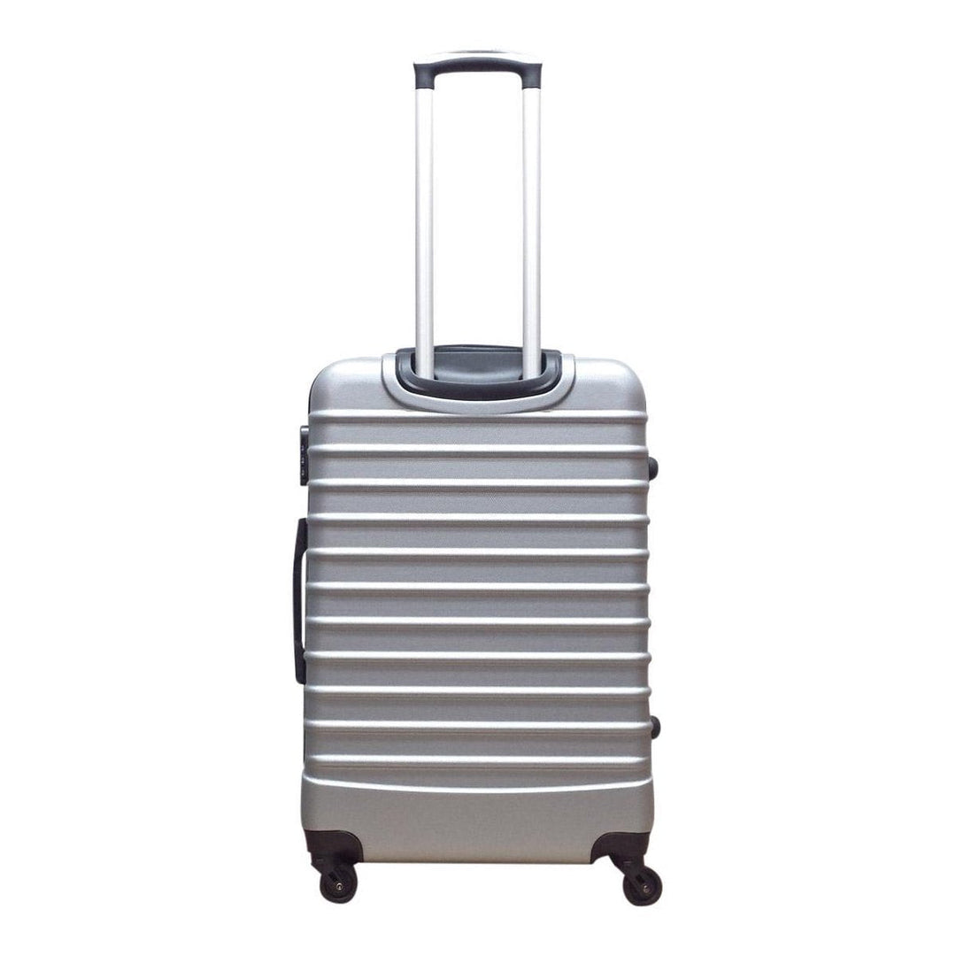 Sleek silver hard-shell 2-piece suitcase set from Milano. Durable, wheeled luggage for all your travel needs.