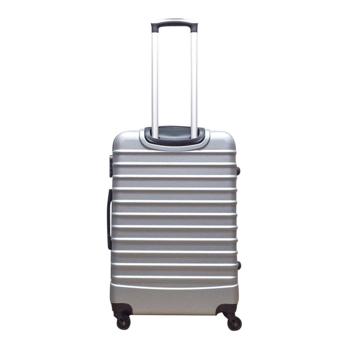 Sleek silver hard-shell 2-piece suitcase set from Milano. Durable, wheeled luggage for all your travel needs.
