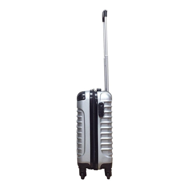 Modern Milano Silver 2-piece hard-shell spinner luggage set. Stylish & durable wheeled luggage for travel.