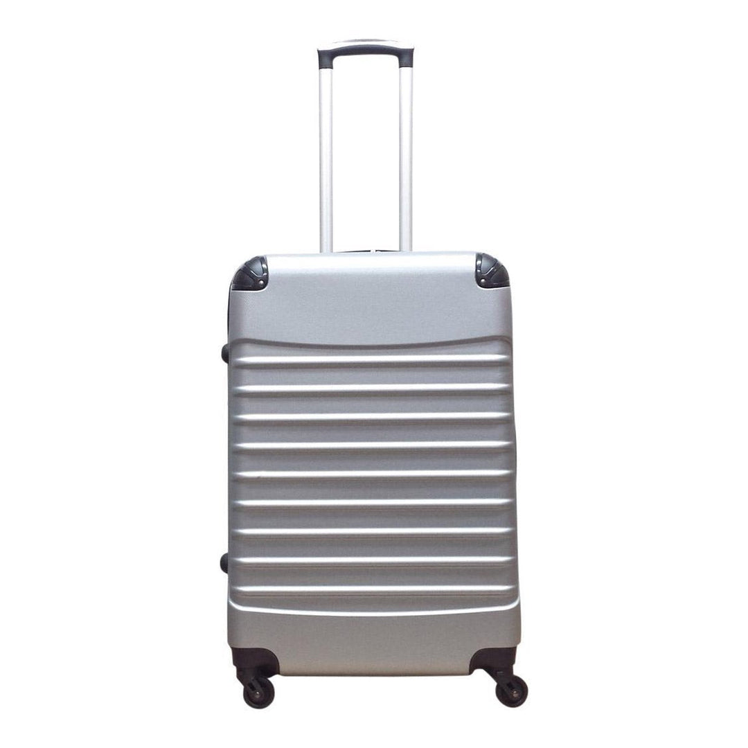 Complete Milano Silver 2-piece hard-shell luggage set. Compact & large spinner suitcases for easy packing.