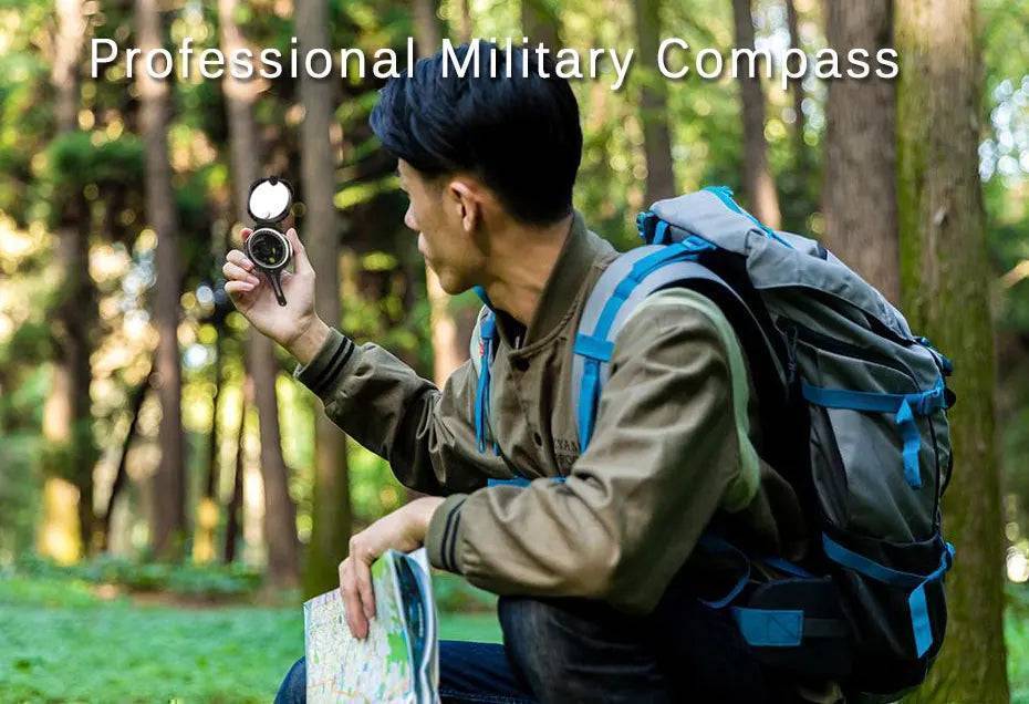 Military-grade field compass for outdoor navigation, hiking, and survival in rugged terrain