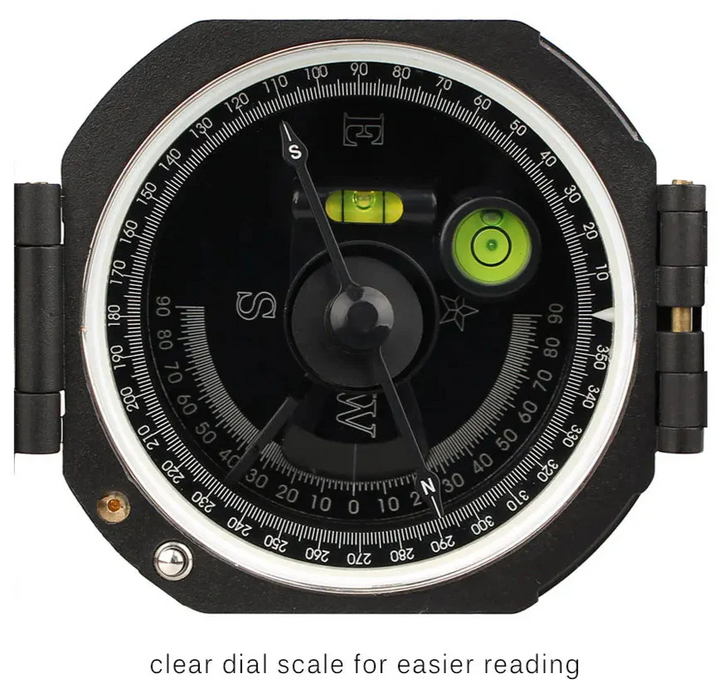 Durable military compass with luminous dial for night navigation during camping and exploration