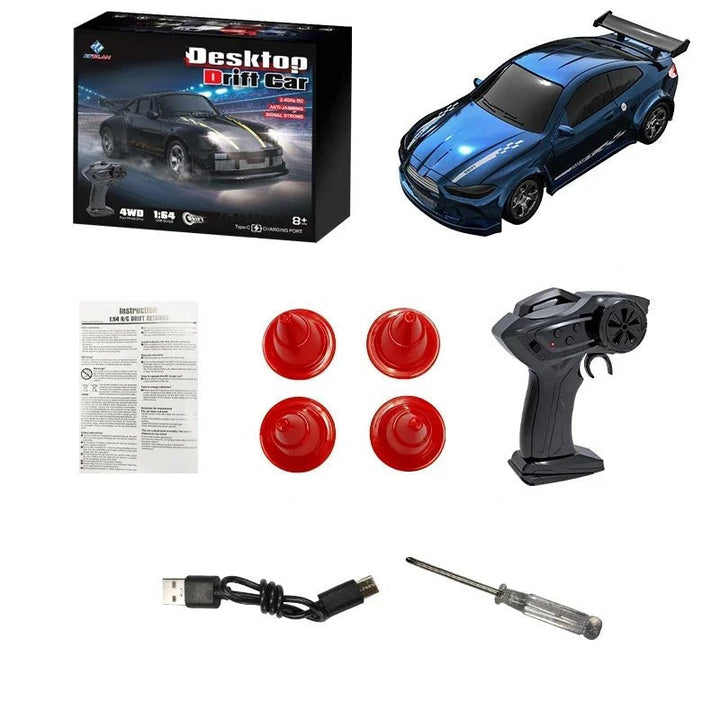 Compact mini 4WD RC car, portable racing fun for kids & adults, fast and controllable. Rechargeable.