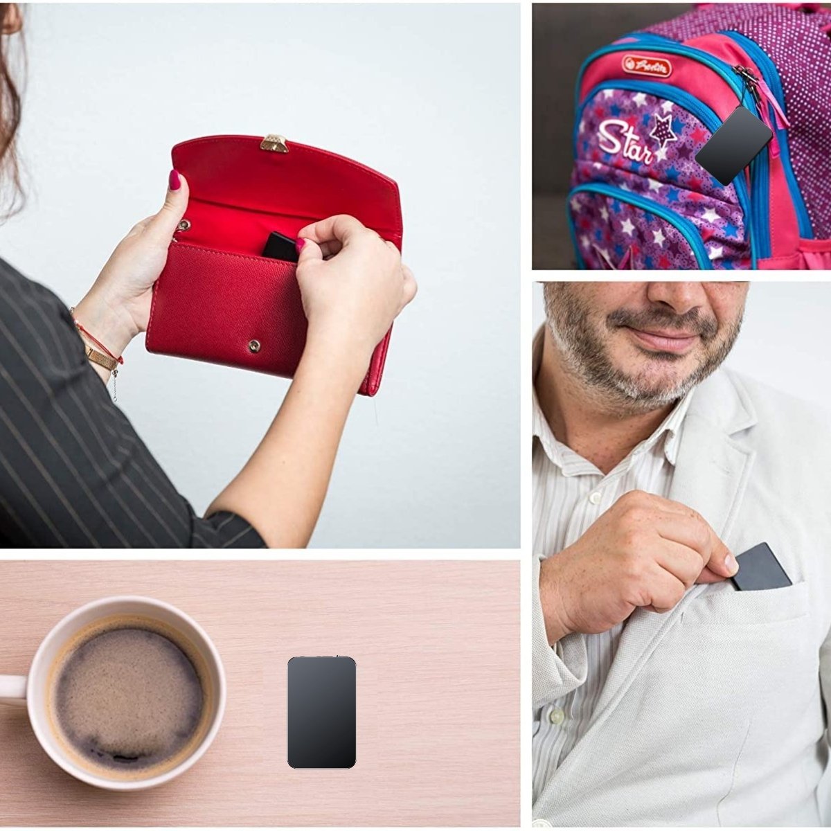 "Mini registratore spia ultrapiatto, nero, design sottile, ideale per registrazioni audio discrete e portatili."