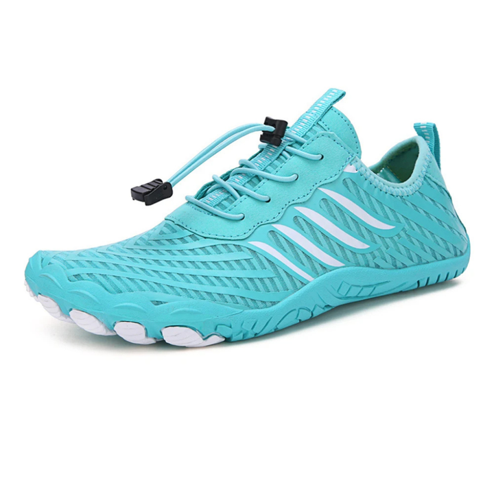 Pair of minimalist zero drop training shoes for men and women, black and sleek design