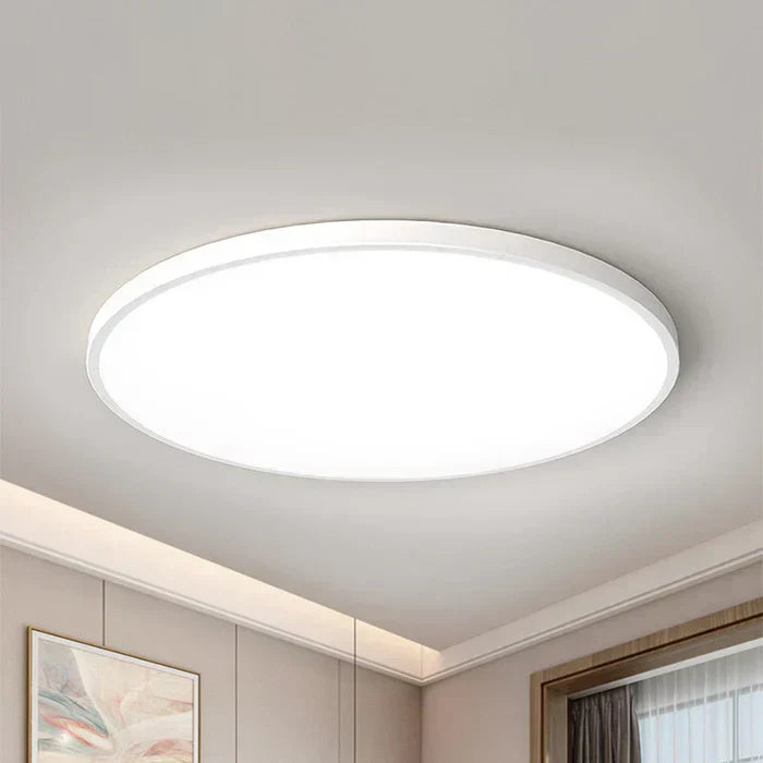 Contemporary AuraSphere LED flush mount light, ideal for living rooms, bedrooms, and modern decor.