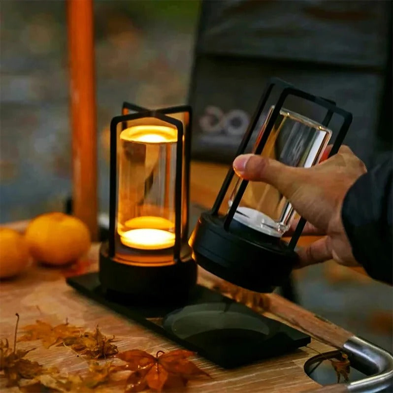 Sleek modern LED table lamp with responsive touch dimming for customizable ambient lighting.