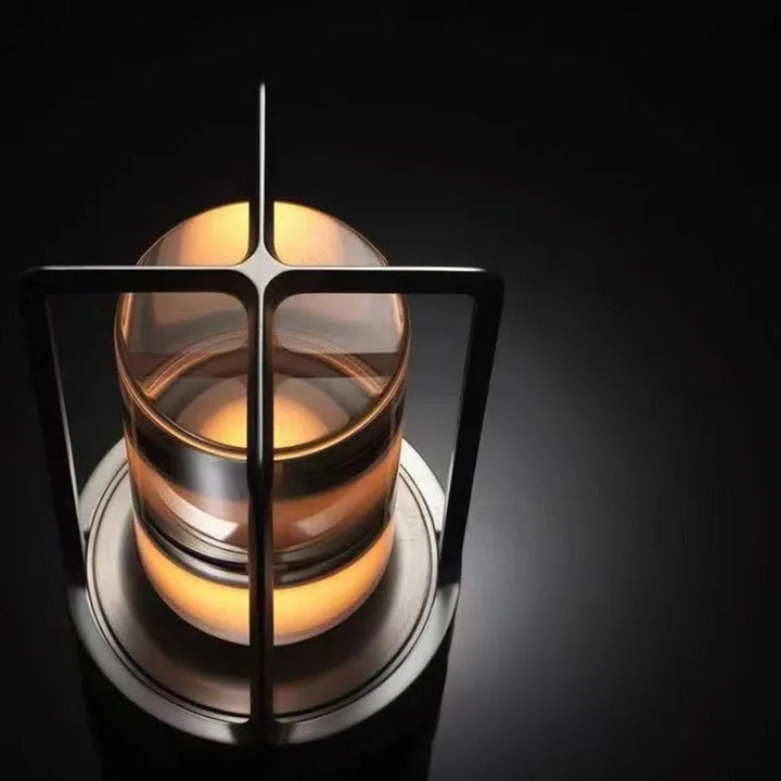 Elegant modern cordless table lamp, dimmable LED, adds accent lighting and Nordic style to home decor.