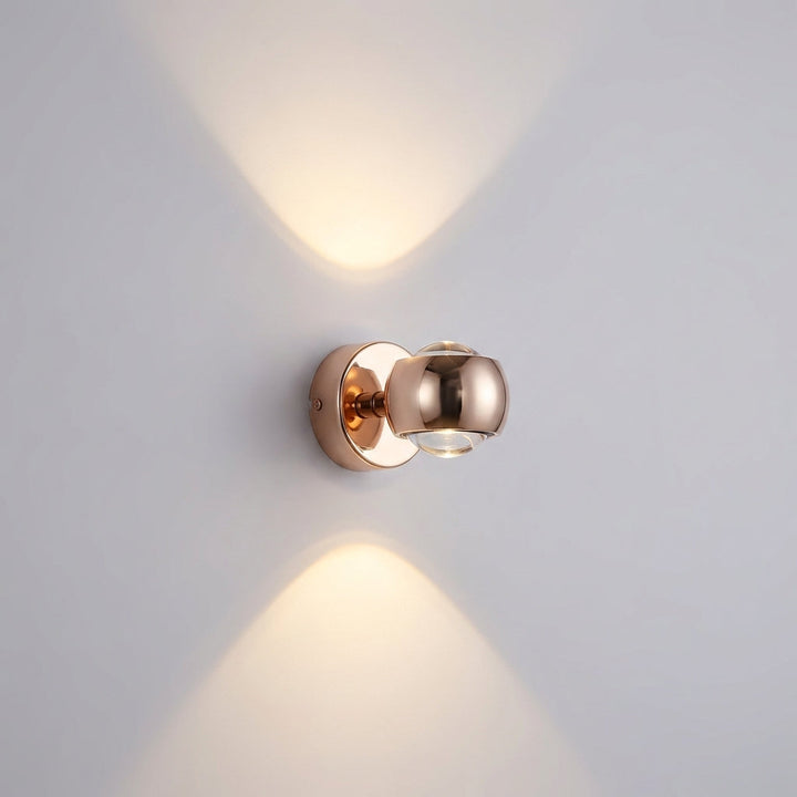 Sleek modern Glintara wall sconce, an adjustable LED fixture providing dimmable ambient and decorative interior lighting.