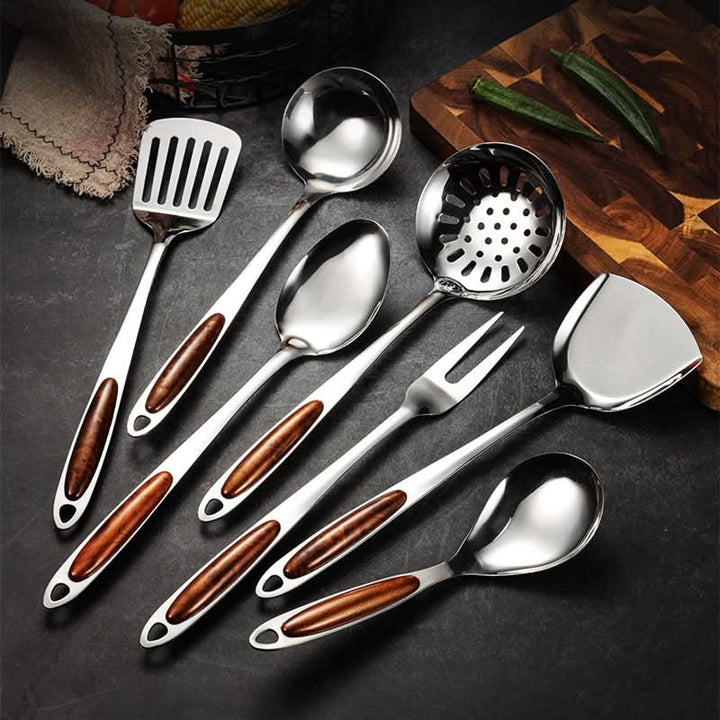 Modern kitchen utensil set for versatile cooking. Durable, heat-resistant tools perfect for home chefs.