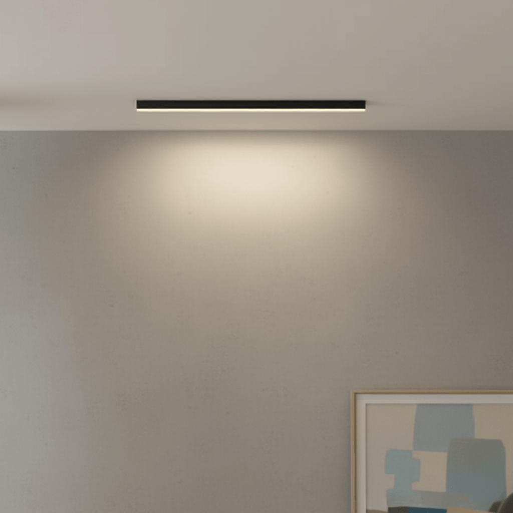 Sleek dimmable LED flush mount light, energy-efficient acrylic ceiling lamp.