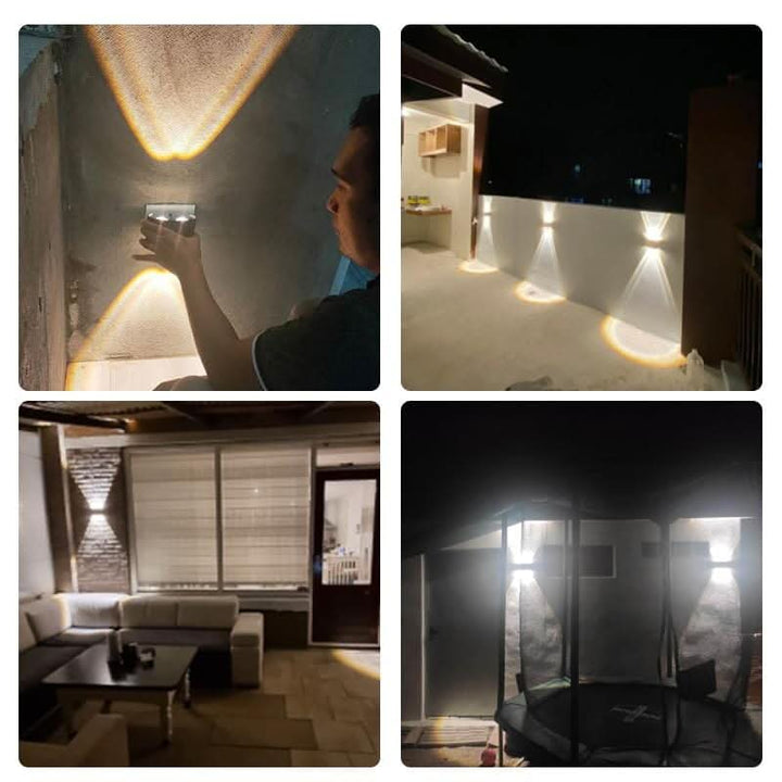 Modern LED outdoor fixture, energy-saving and durable for any wall.